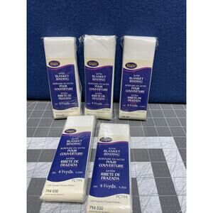 Wrights Satin Blanket Binding White Lot Of 5 PC794 030 4.75 Yards NOS